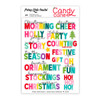 PREORDER - ships December: PRETTY LITTLE STUDIO Candy Cane Stickers | Festive Fun Words - Clear