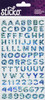 EK SUCCESS Sticko Flat Alphabet Stickers: Blue Metallic