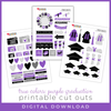 DIGITAL DOWNLOAD: PRINTABLES BY DEBBIE True Colors Graduation Cut Outs - Purple (no date)