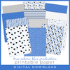 DIGITAL DOWNLOAD: PRINTABLES BY DEBBIE True Colors Graduation Papers - Blue