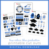 DIGITAL DOWNLOAD: PRINTABLES BY DEBBIE True Colors Graduation Cut Outs - Blue (no date)