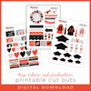 DIGITAL DOWNLOAD: PRINTABLES BY DEBBIE True Colors Graduation Cut Outs - Red (no date)