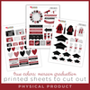 SCRAPBOOK GENERATION Printed Printables True Colors Graduation Cut Outs - Maroon (no date)