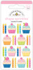 PREORDER - ships late AUGUST: DOODLEBUG DESIGNS Cupcakes & Candles Shape Sprinkles: Cupcakes & Candles