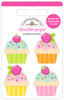 PREORDER - ships late AUGUST: DOODLEBUG DESIGNS Cupcakes & Candles Doodle-Pops Sticker: Cute Cakes