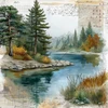 COMING SOON: 49 AND MARKET 12x12 Paper: Campfire Memories - Waters Edge