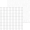 DOODLEBUG DESIGNS Monochromatic Collection 12x12 Cardstock - Buffalo Check/Wood Grain: Lily White