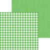 DOODLEBUG DESIGNS Monochromatic Collection 12x12 Cardstock - Buffalo Check/Wood Grain: Grasshopper