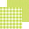 DOODLEBUG DESIGNS Monochromatic Collection 12x12 Cardstock - Buffalo Check/Wood Grain: Citrus