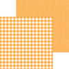 DOODLEBUG DESIGNS Monochromatic Collection 12x12 Cardstock - Buffalo Check/Wood Grain: Tangerine