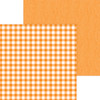 DOODLEBUG DESIGNS Monochromatic Collection 12x12 Cardstock - Buffalo Check/Wood Grain: Mandarin