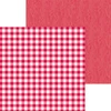 DOODLEBUG DESIGNS Monochromatic Collection 12x12 Cardstock - Buffalo Check/Wood Grain: Ruby