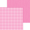 DOODLEBUG DESIGNS Monochromatic Collection 12x12 Cardstock - Buffalo Check/Wood Grain: Bubblegum