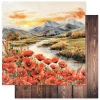 PAPER ROSE Poppy Garden 12x12 Paper: Basics E
