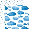 PAPER HOUSE PRODUCTIONS 12x12 Paper: Watercolor Clouds & Moon - Blue