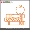 DIGITAL DOWNLOAD: Cut Files by Allison - Book Stack with Apple