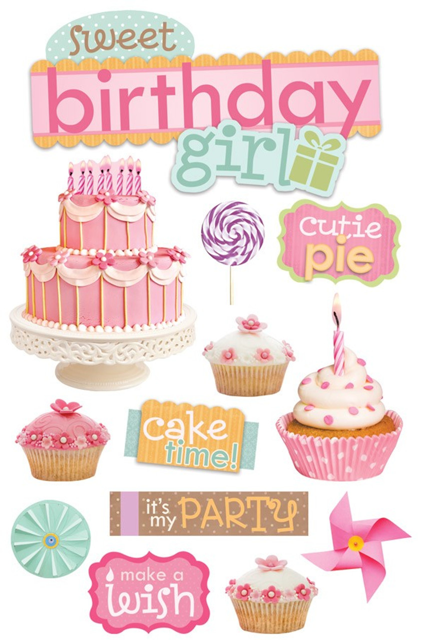 Birthday cake text, script stickers for planners, ID 0363 – mamagloriashop