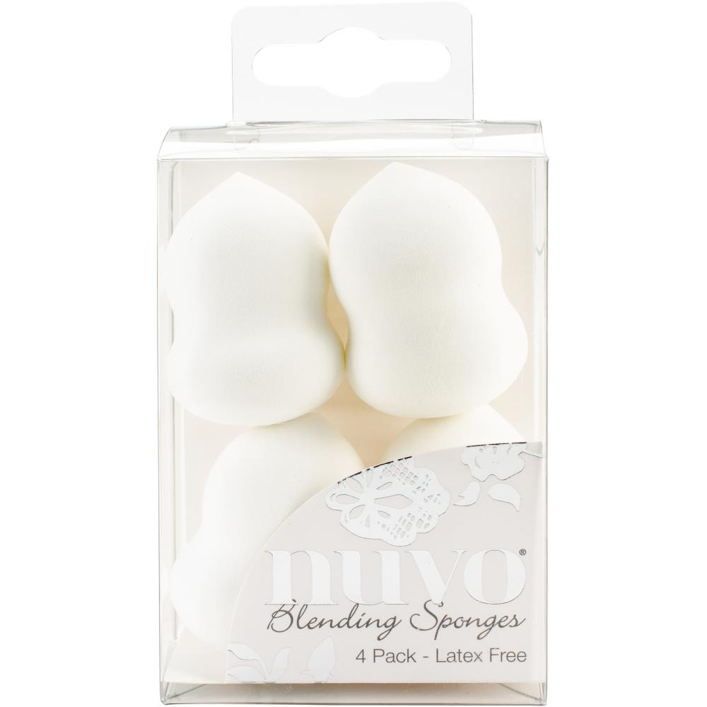 Tonic Studios Blending Sponges – 4 Schwämme, Latexfrei, Für Stempelkissen & Mousse, A4 Format, Weiß