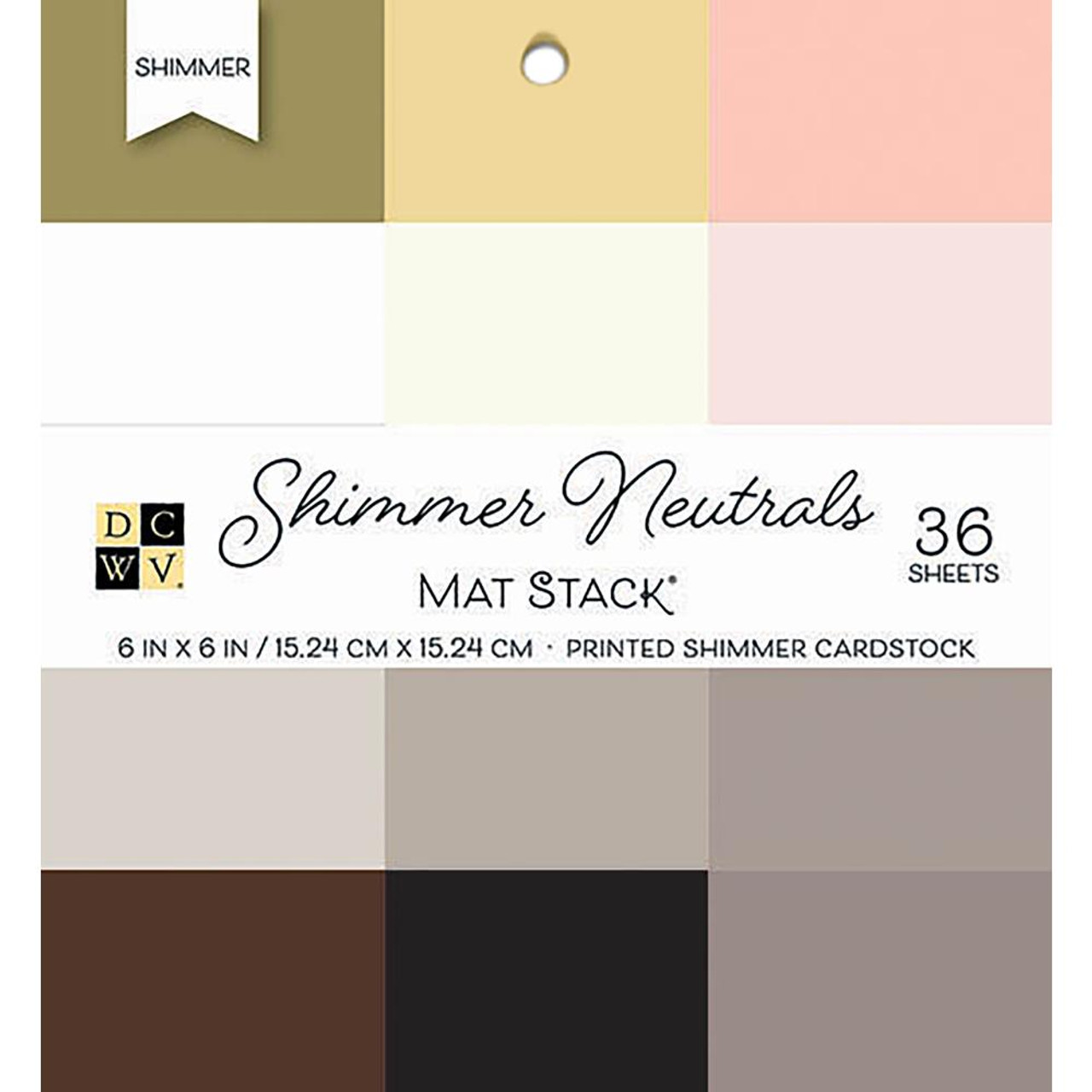 DCWV 6x6 Shimmer Cardstock Pad: Neutrals - Scrapbook Generation