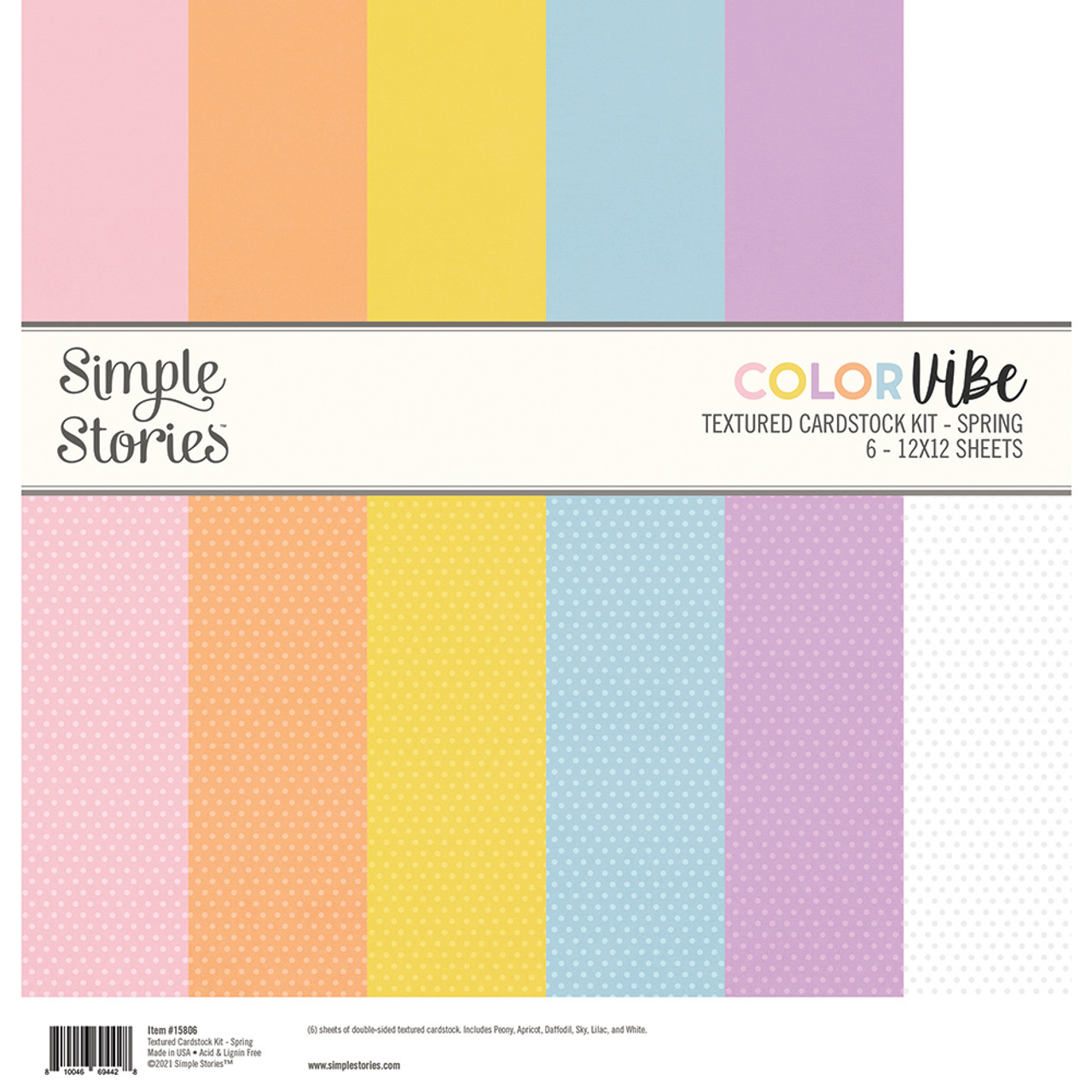 SIMPLE STORIES Color Vibe 12x12 Textured Cardstock Kit: Spring - Scrapbook  Generation