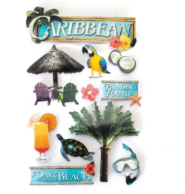 Paper House 3D-Aufkleber Tropische Palmen – Multipack Mit 3 Bögen, Ideal Für Scrapbooking & Deko
