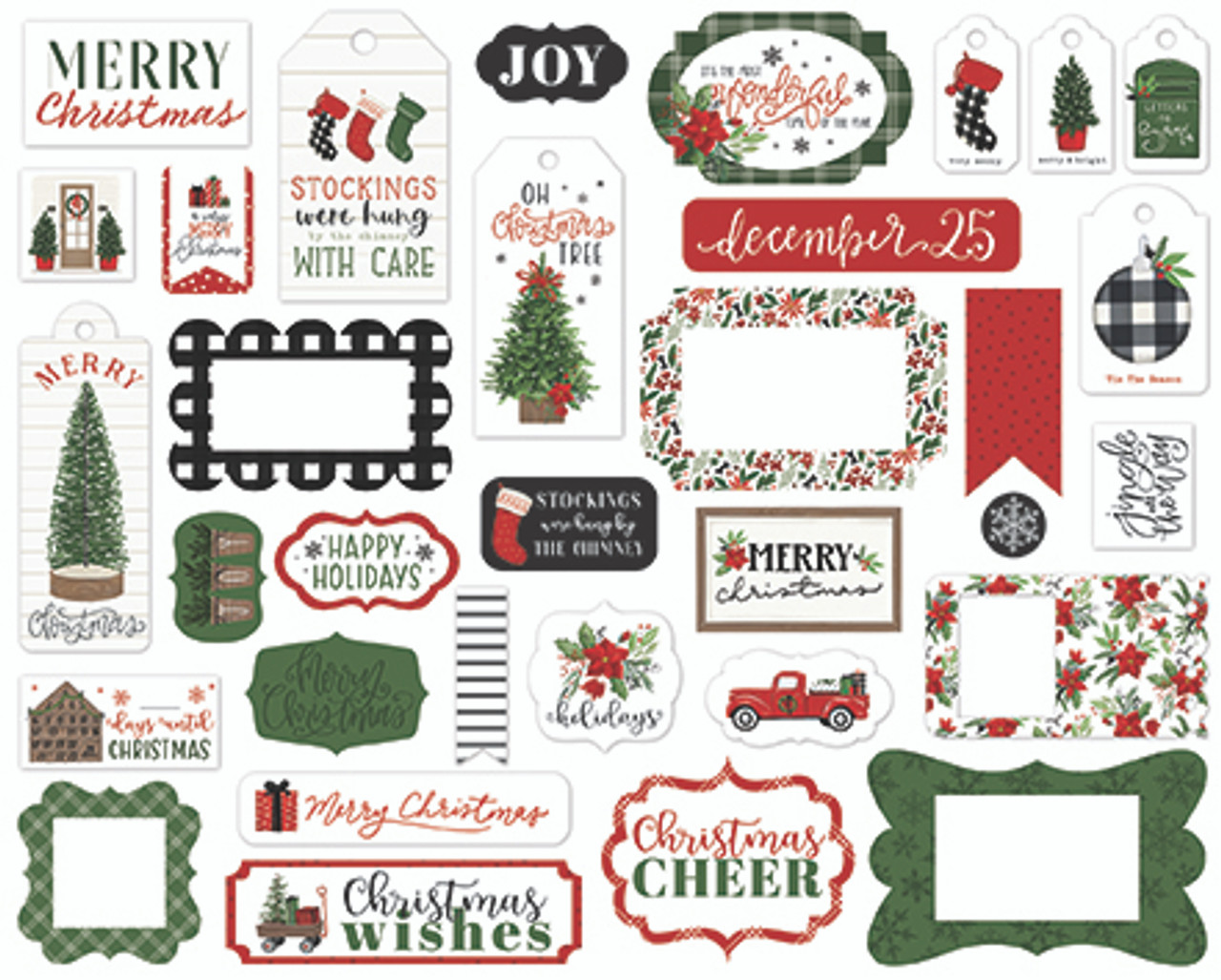 Carta Bella Cardstock Ephemera-Frames & Tags, A Wonderful Christmas