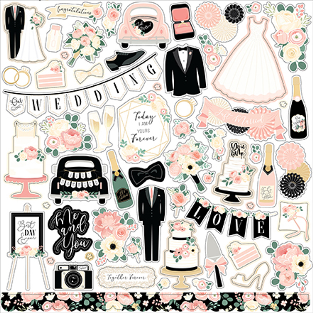 Wedding Puffy Stickers