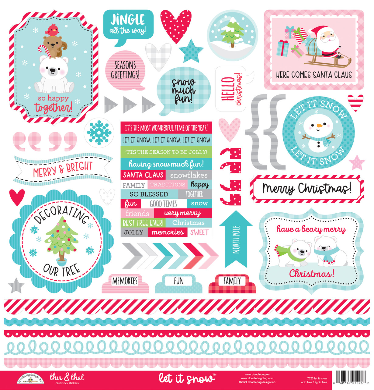 DOODLEBUG DESIGNS Let It Snow Stickers: This & That - Scrapbook Generation