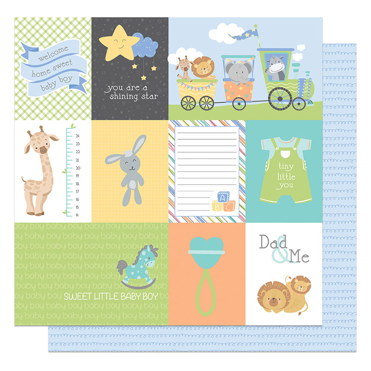 PHOTOPLAY Hush Little Baby 12x12 Paper: Little Boy - Scrapbook Generation