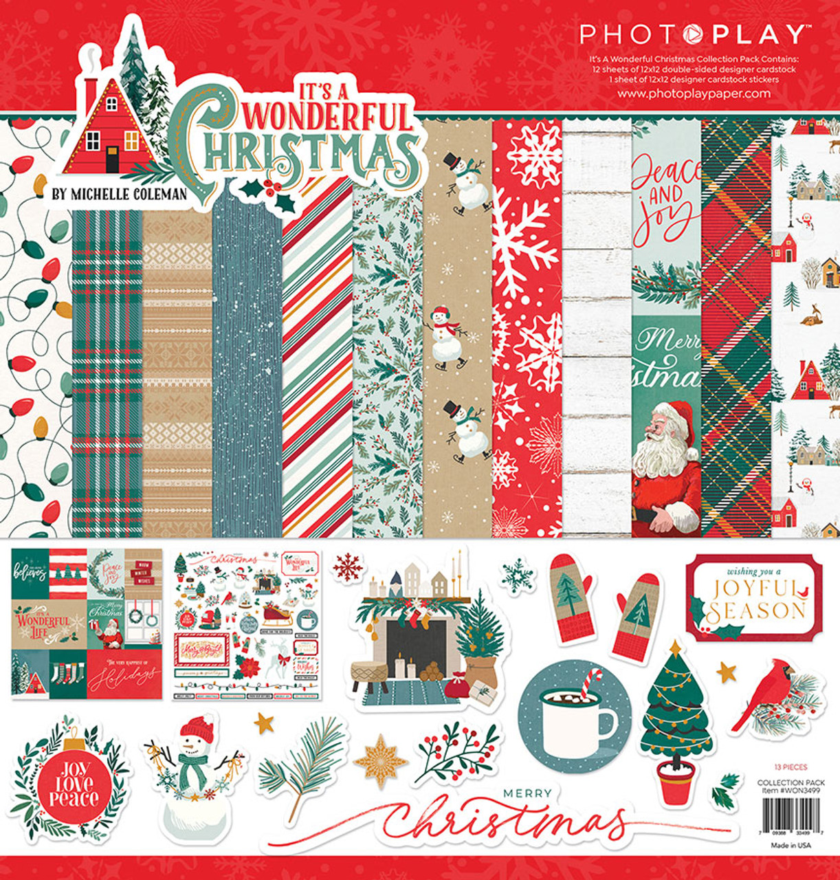 Photoplay Paper It's a Wonderful Christmas Collection 12x12 Scrapbook –  Everything Mixed Media