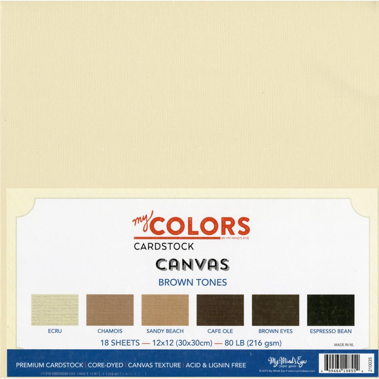 MY MIND'S EYE My Colors Canvas 12x12 Cardstock Bundle: Brown Tones -  Scrapbook Generation