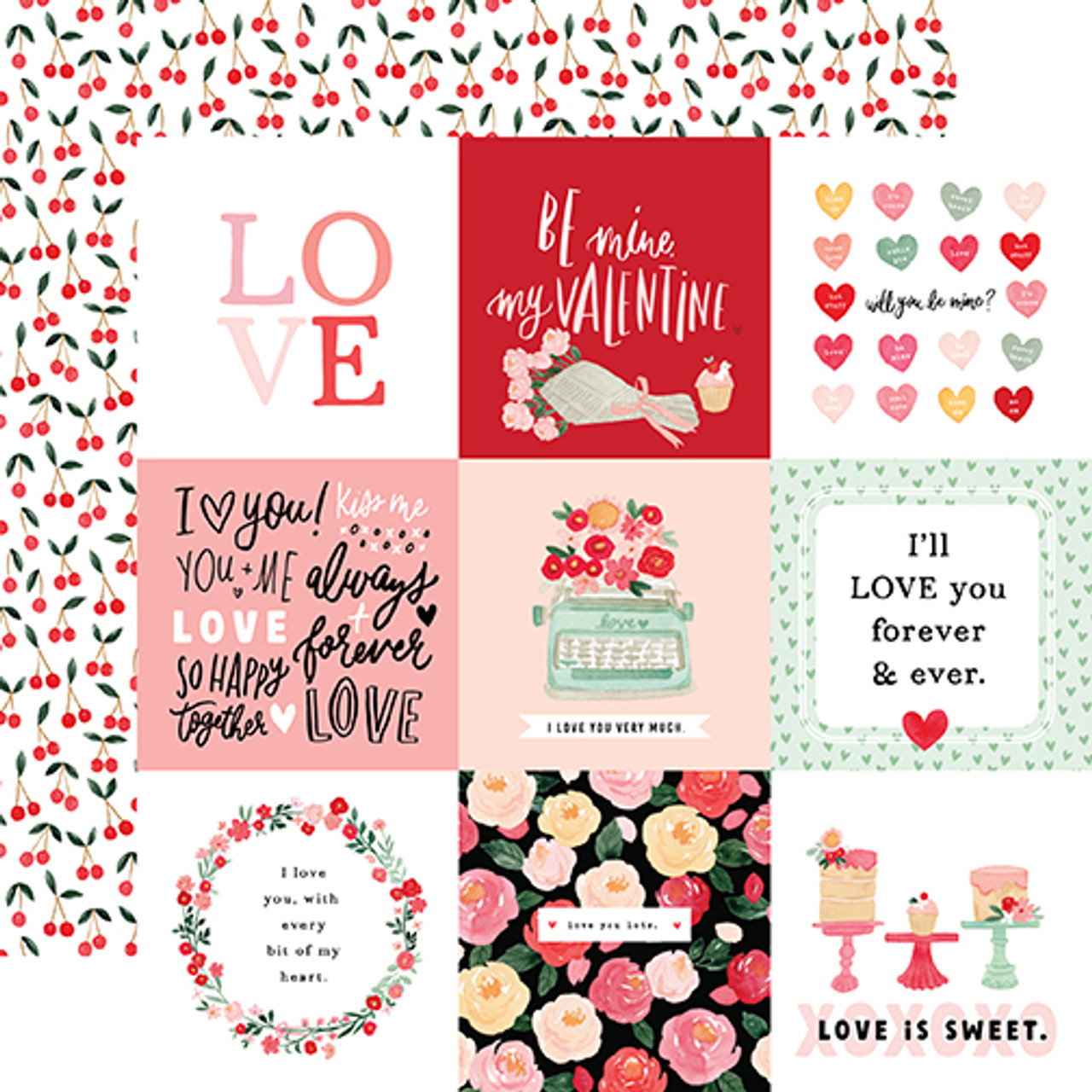 Be Mine-Always & Forever,Love-Valentine,scrapbook paper,12x12