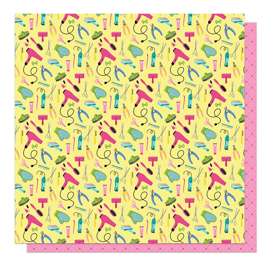 PHOTOPLAY Pampered Pooch 12x12 Paper: Groomer Scrapbook Generation