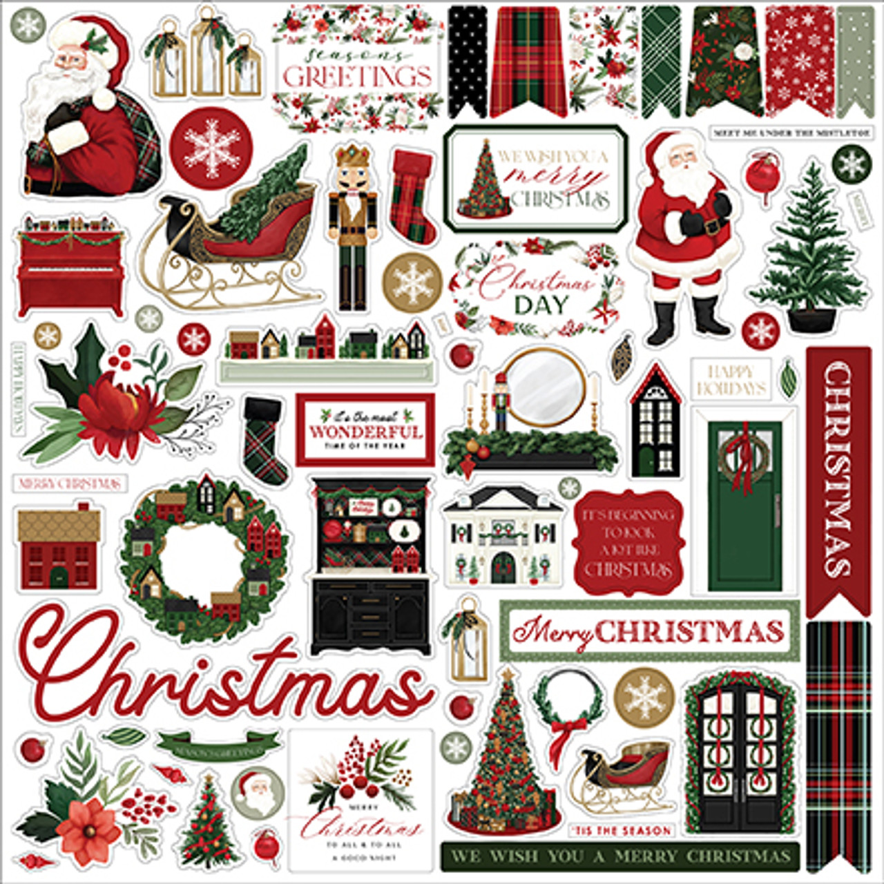 Carta Bella Happy Christmas Element Sticker Sheet