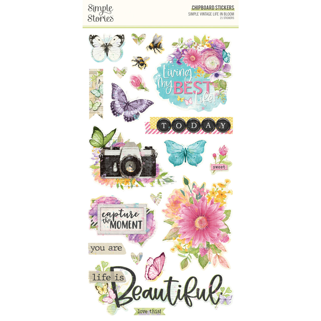 SIMPLE STORIES Simple Vintage Life in Bloom 6x12 Chipboard - Scrapbook  Generation