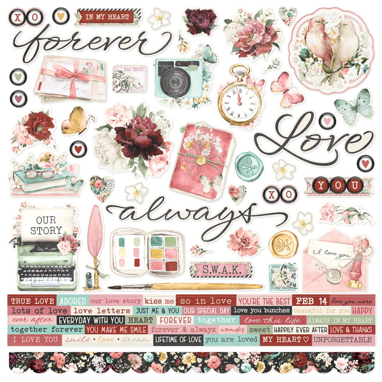 Simple Stories - Simple Vintage Love Story - Foam Stickers