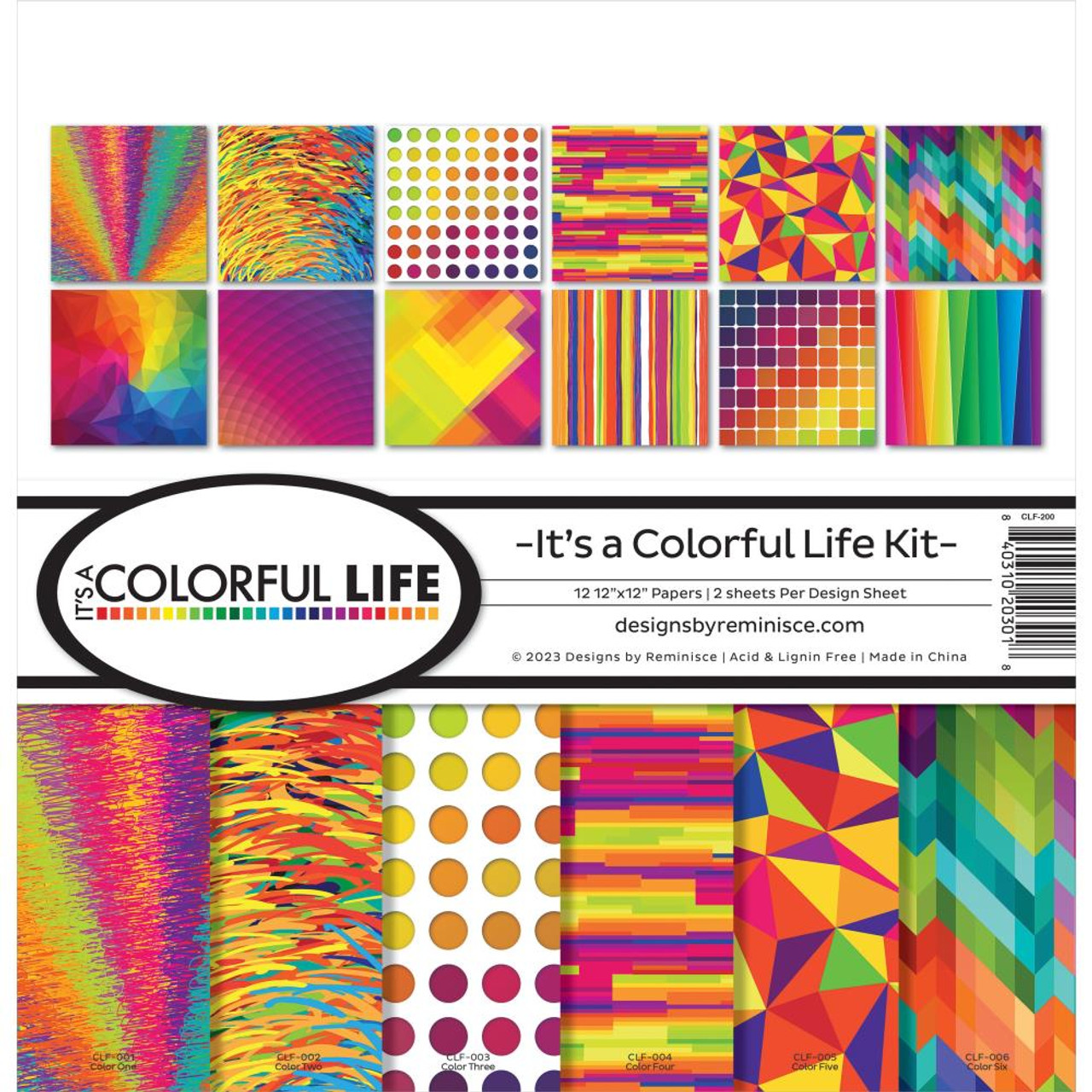 CLEARANCE  Reminisce Color It! 12x12 Scrapbook Paper: Number 2 - Scrapbook  Generation