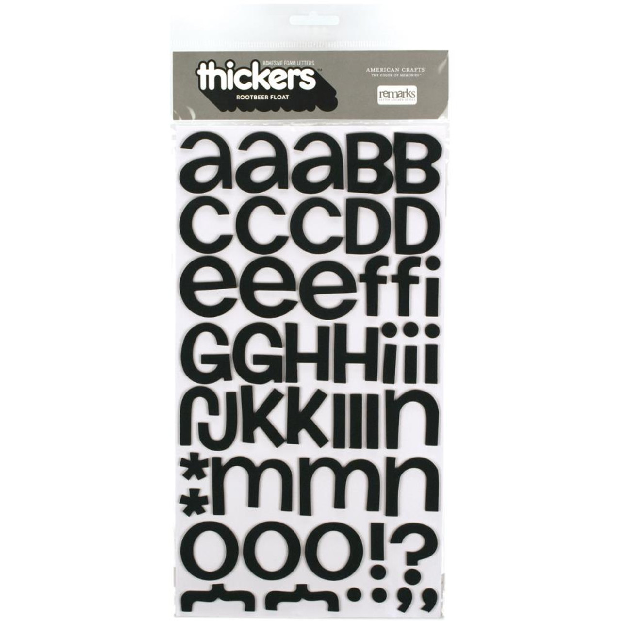 American Crafts Thickers Rootbeer Float Foam Letter Stickers Black