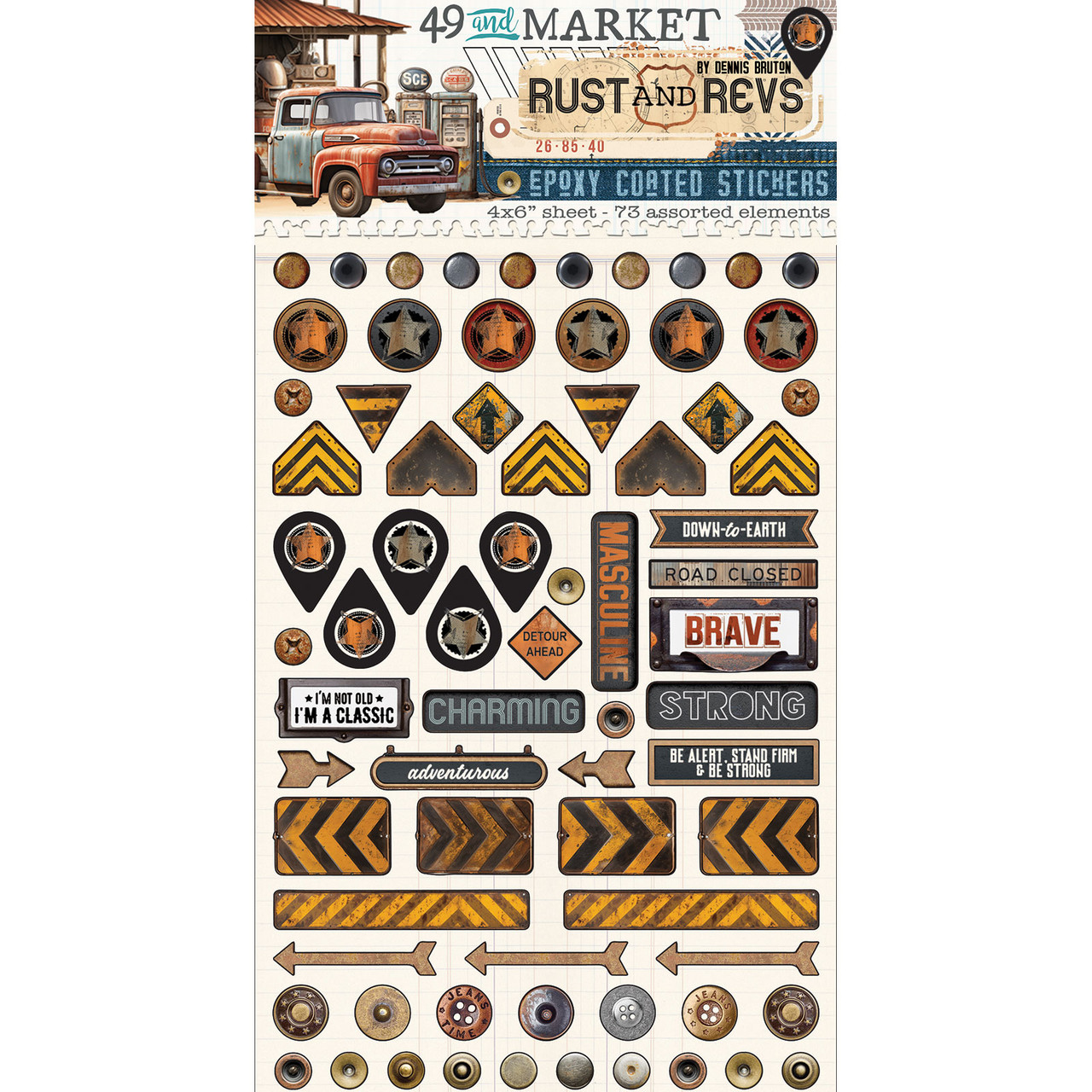 49 AND MARKET Wishing Bubbles Epoxy Sticker: Rust and Revs - Scrapbook ...