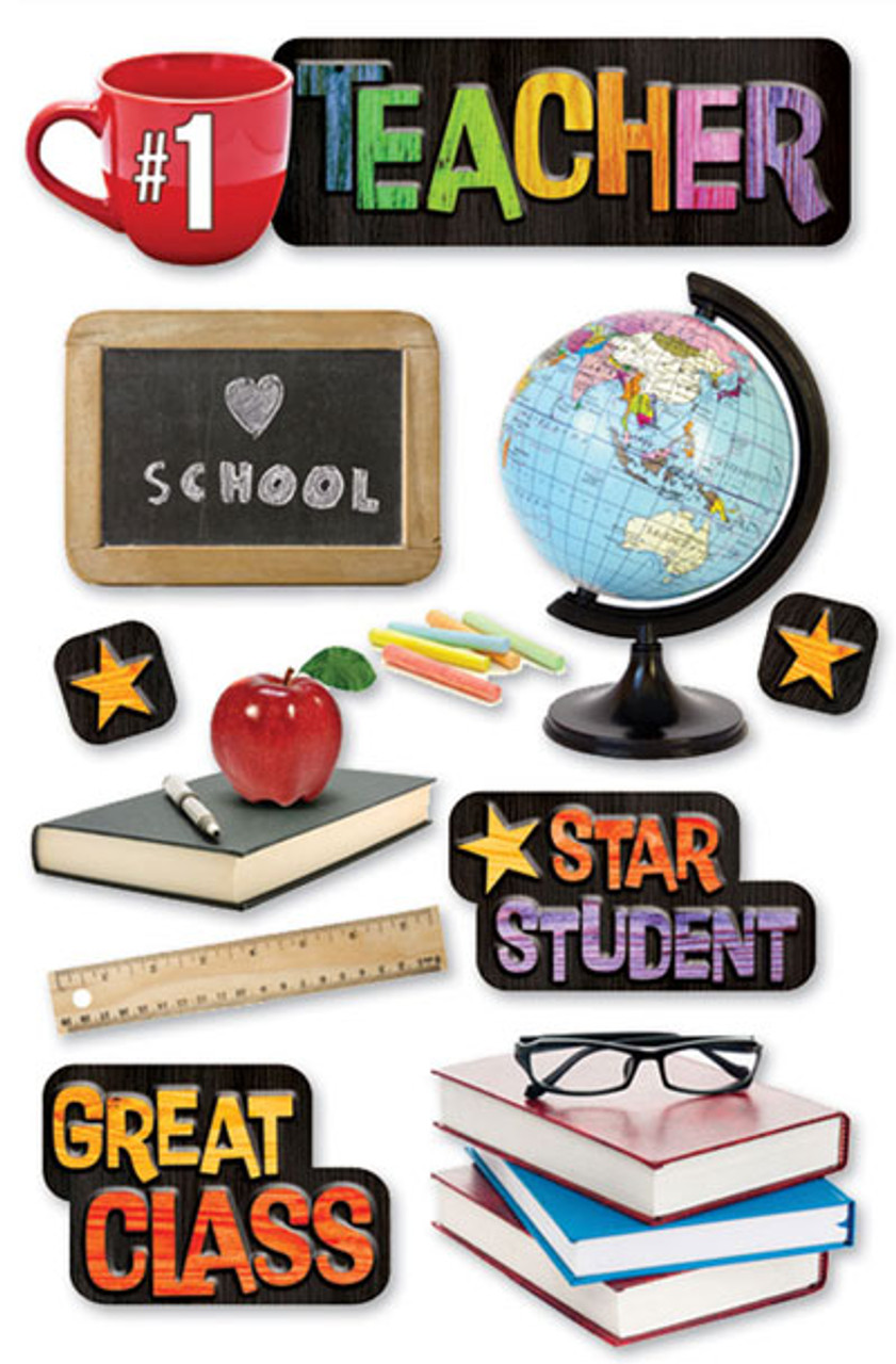 PAPER HOUSE PRODUCTIONS 3D Sticker: Teacher - Scrapbook Generation