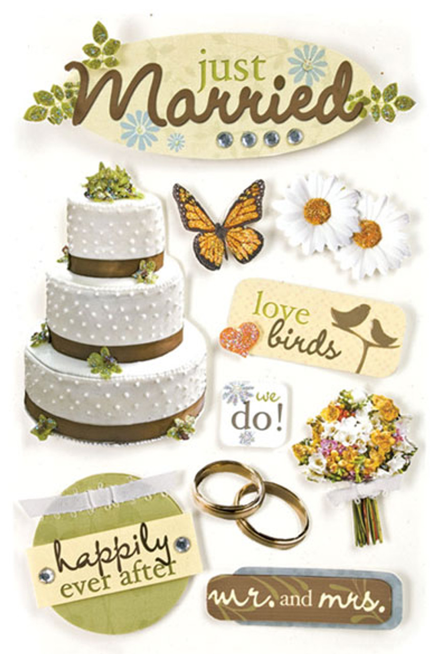  Luck Just Married Wedding Day Stickers x 150 - Crafts -  Scrapbooking