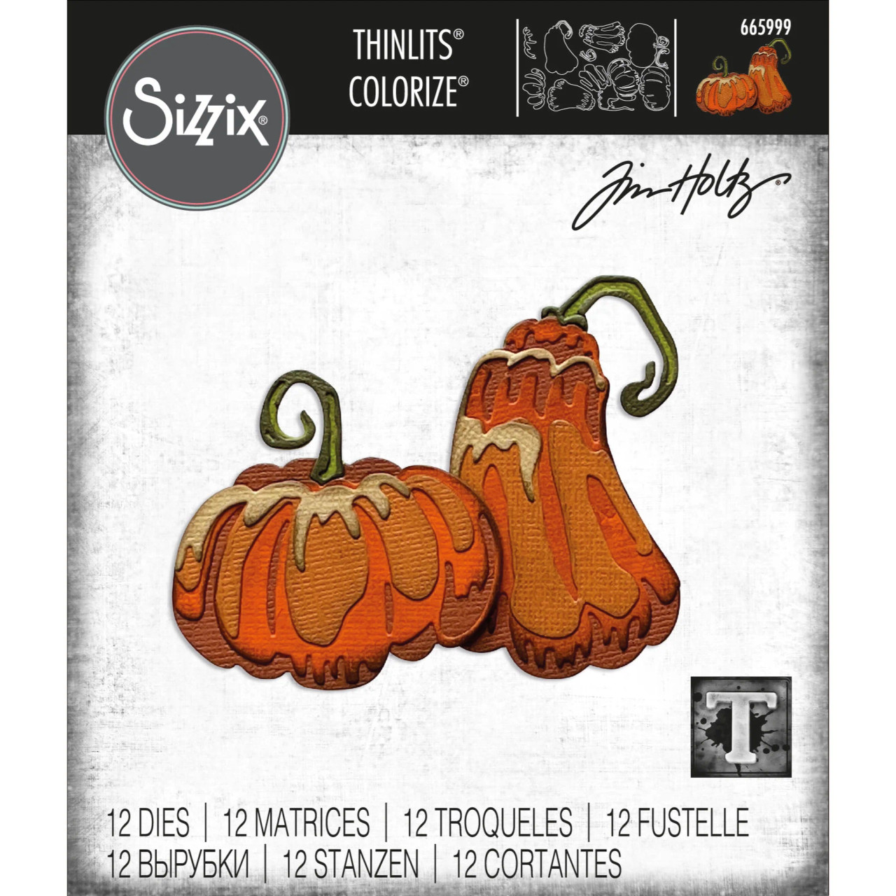 SIZZIX Thinlits Dies by Tim Holtz: Pumpkin Duo - Scrapbook Generation