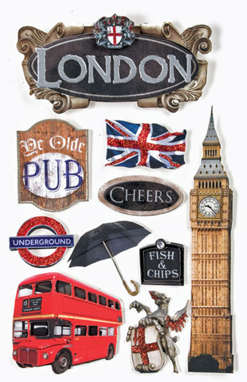 PAPER HOUSE PRODUCTIONS 3D Sticker: London - Scrapbook Generation