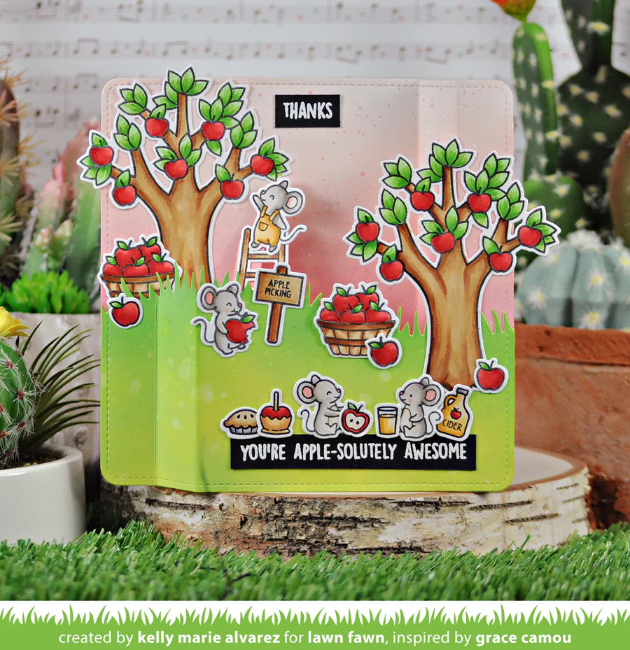 LAWN FAWN Clear Stamp Apple solutely Awesome Scrapbook Generation lawn-fawn-clear-stamp-apple-solutely-awesome-scrapbook-generation