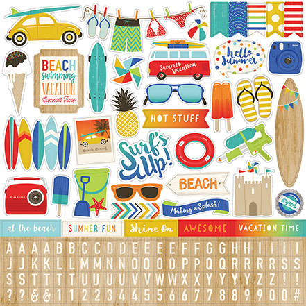 CARTA BELLA Beach Day Element Sticker - Scrapbook Generation