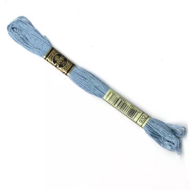DMC Six-Strand Embroidery Floss: 932 - LT Antique Blue - Scrapbook
