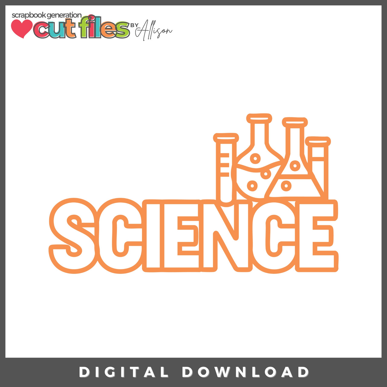 Computer Science Cut Out DIGITAL DOWNLOAD: Cut Files by Allison - Science - Scrapbook Generation
