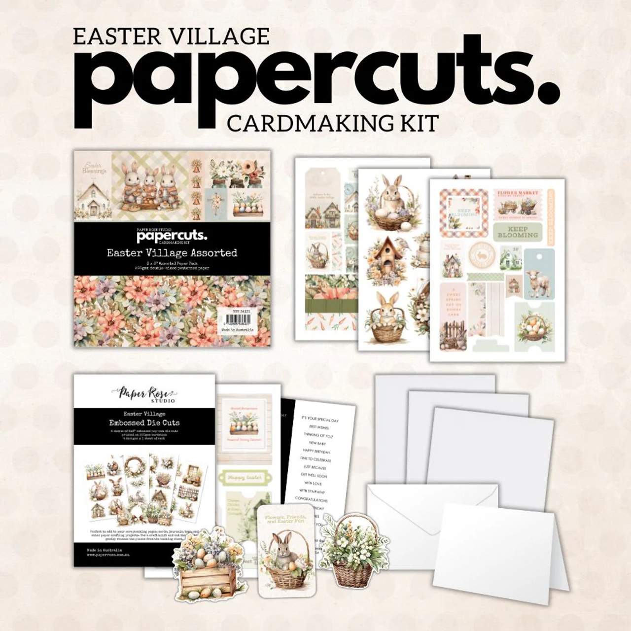 PAPER ROSE Papercuts Cardmaking Kit: Easter Village Scrapbook Generation PAPER ROSE Papercuts Cardmaking Kit: Easter Village Scrapbook Generation