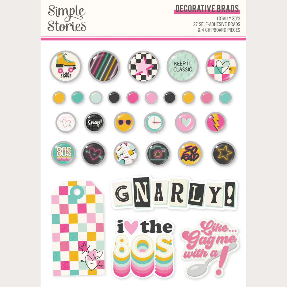 SIMPLE STORIES Totally 80 s Decorative Brads Scrapbook Generation simple-stories-totally-80-s-decorative-brads-scrapbook-generation