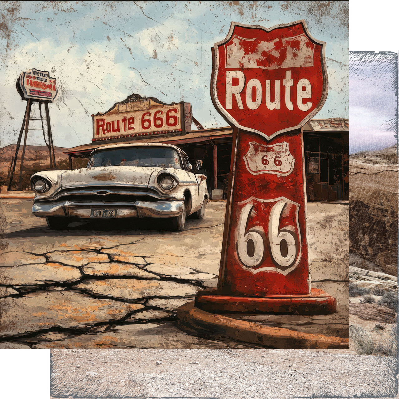 PREORDER - ships July: SSC DESIGNS Road Trip Route 66 12x12 Paper